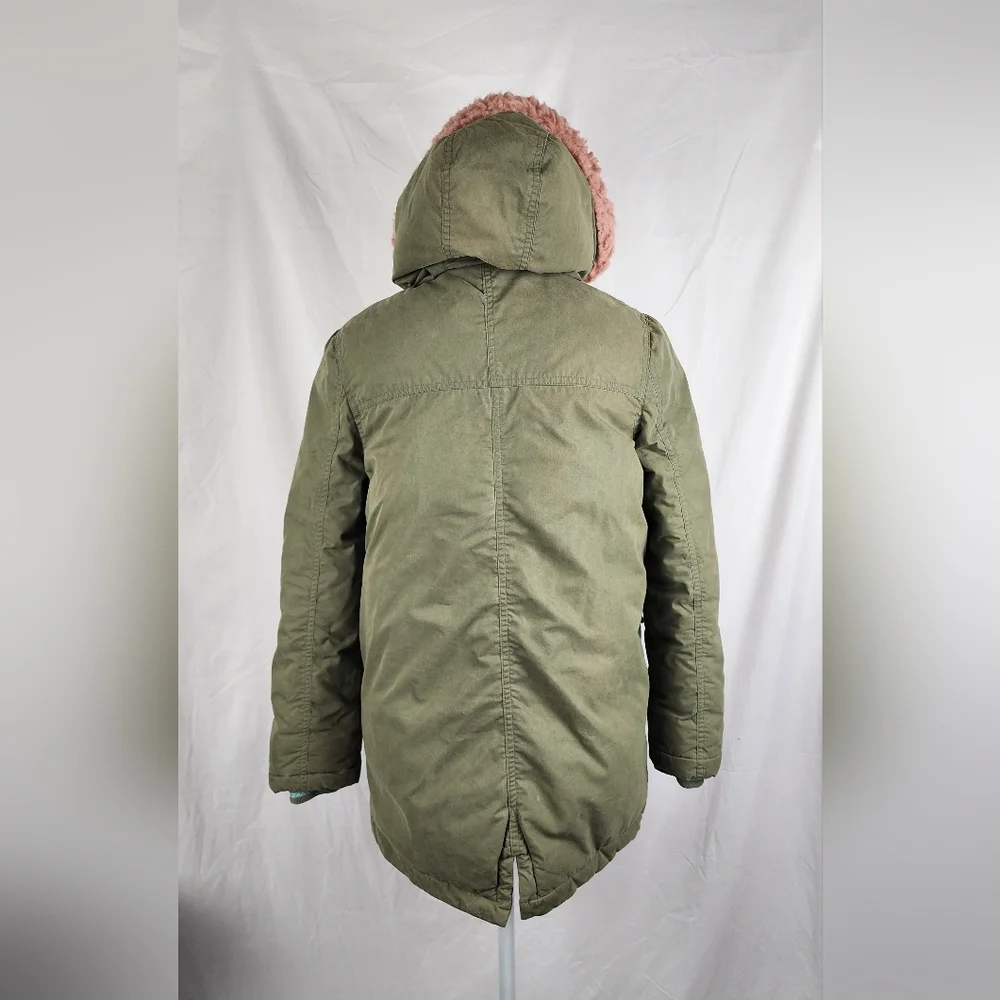 Boden Girls Sherpa Lined Hooded Puffer Coat Parka Jacket sz 13-14Y